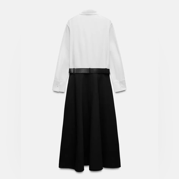 NWT Zara Woman COMBINED DRESS WITH BELT ZW COLLECTION Bloggers Fav Size M Medium - Picture 7 of 12